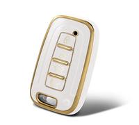 WORCAS Funda protectora para llavero inteligente de TPU compatible con Hyundai Azera Elantra GT EQUUS Genesis Coupe Santa FE Sonata Tucson Veloster KIA Borrego Forte Sorento Soul SPORTAGE (blanco)