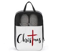 Word Christmas - Bolsa minimalista para zapatos de golf, diseño de cruz pintada en rojo, para viajes, uso diario, antipolvo
