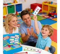 Word Family Book - Educational Vocabulary Set For Kids | PVC with Phonics Flash Cards, Early Learning Tool For Ages 3-8 Classroom Preschool Homeschool Reading Writing Activity Fun Learning