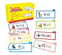 Word Family Build Book - Spelling Improvement Supplies, Sight Word Flash Cards, Reinforced Sturdy Cardstock Form Phonetic Pattern Decoding, Early Learning Activity Tool for Kids
