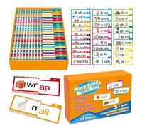 Word Family Flash Cards, Interactive Vocabulary Learning Set, Phonics Based Reading Tool, Engaging Books, 80+ Words, Educational Resource Kids, Great for Boys Ages 4-8
