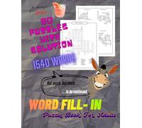 Word Fill-In Puzzle For Adults: Word Search Book, 8.5 x 11 inches, For Seniors