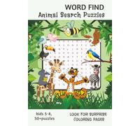 Word Find Animal Search Puzzles: Animals From Around the World, Pets, Farm and Wild Animals, Birds, Reptiles and more. Screen-Free Fun and Learning.