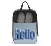 Word Hello in - Bolsa para zapatos de golf, color azul pastel, para viajes, uso diario, antipolvo