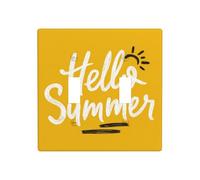 Word Hello Summer On Yellow - Placa de pared para interruptor de pared de doble banda, tamaño estándar, 11,4 x 11,4 cm