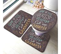 Word Juego de alfombrillas de baño de 3 piezas Letras Some of My Greatest Blessings Call Me Grandma Love Alfombrilla de baño Alfombra grande Cubierta de la tapa del asiento del inodoro Alfombrilla a