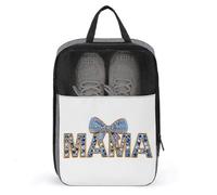 Word Mama - Bolsa de zapatos con lazo azul para viajes, uso diario, bolsa de almacenamiento antipolvo para zapatos de golf