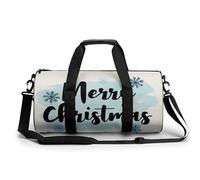 Word Merry Christmas - Bolsa de viaje para gimnasio para mujeres y hombres, bolsa de lona cilíndrica con correa para el hombro