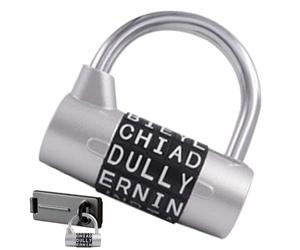 Word - Metal 6.4x6.3x3cm Portable Password Padlock with Letter Code Design | Heavy Duty Security Lock for Gabinete Drawer Fence Door Locker Luggage Chain Storage