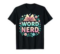 Word Nerd Book Lover Wildflowers Cottagecore Flowers Book Camiseta