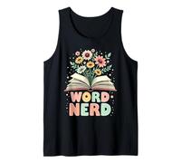 Word Nerd Book Lover Wildflowers Cottagecore Flowers Book Camiseta sin Mangas