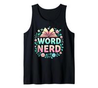 Word Nerd Book Lover Wildflowers Cottagecore Flowers Book Camiseta sin Mangas