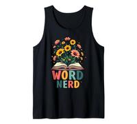 Word Nerd Book Lover Wildflowers Cottagecore Flowers Book Camiseta sin Mangas