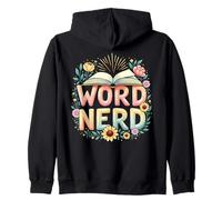 Word Nerd Book Lover Wildflowers Cottagecore Flowers Book Sudadera con Capucha