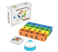 Word Race Spelling Game for Kids, Fun Educational Phonics Puzzle with 64 Flashcards & 20 Wooden Alphabet Blocks, Learning Toys Gift for Boys Girls Ages 3-8 Preschool Classroom Fun Spelling Aid