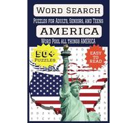 Word Search America: Each Puzzle contains Easy to Read Print about all things AMERICA. | 6x9 inches, 110 pages | 50+ Puzzles.