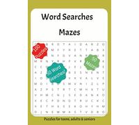 Word Search And Maze Book: Word Searches with Easy To Read Print & Mazes with Moderate Difficulty|. 6x9 Inches, 200 Pages| 100 Puzzles | Gift for Vacations, Game Night, Holiday