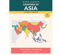 Word Search: Countries of Asia - Large Print: All 48 Countries, One Puzzle Each - Maps & Fun Facts for All Ages