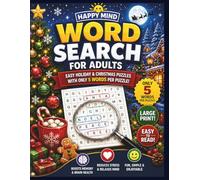 Word Search for Adults Large Print: Easy Holiday & Christmas Puzzles with Only 5 Words Per Puzzle for Relaxation, Stress Relief & Fun