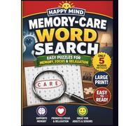 Word Search for Adults Large Print Easy: Memory Care Puzzles with Only 5 Words Per Puzzle for Seniors, Relaxation, Brain Health & Stress-Free Fun