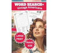 Word Search+ Vintage Americana: Large-Print Nostalgia Puzzles from the 1960s, 1970s & 1980s - A Cozy Travel-Size Gift for Women and Seniors