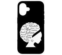 Word Strong Melanin Queen Curvy Proud Afro Latina Woman Girl Carcasa para iPhone 16