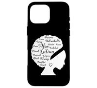 Word Strong Melanin Queen Curvy Proud Afro Latina Woman Girl Carcasa para iPhone 16 Pro Max