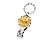 Word Sunshine and Single Daisy on Yellow - Cortaúñas para los pies, cortaúñas profesional, cortador de cutículas para mujeres y hombres