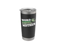 Word To Your Mother Earth Retro Ochenta Planeta Oscuro Vaso térmico de acero inoxidable de doble pared
