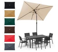 WORDFUN Cubierta De Repuesto Rectangular para Sombrilla, 6 Varillas, 200x300cm Toldo De Recambio De Sombrilla, Paño De Protección contra El Sol Y La Lluvia, Funda De Repuesto Paraguas(Beige)