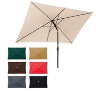 WORDFUN Parasol De Repuesto Rectangular para Sombrilla De 2x3M, Cubierta De Sombrilla De Recambio, Toldo De Repuesto, 6 Varillas, Protección UV, Impermeable, Resistente A La Decoloración(Beige)