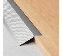 WORDFUN Perfil De Transición para Suelo, Tira De Umbral 10cm Extra Ancho De Aluminio, Reductor De Umbral Altura 10mm-35mm, Tapajuntas para Suelo, Longitud 90cm, Negro/Plata/Oro(Silver)