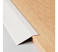 WORDFUN Perfil De Transición para Suelo, Tira De Umbral 10cm Extra Ancho De Aluminio, Reductor De Umbral Altura 10mm-35mm, Tapajuntas para Suelo, Longitud 90cm, Negro/Plata/Oro(White)