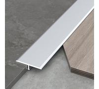 WORDFUN Perfil En T De Aluminio, 3x0.9M Tiras De Transición para Suelo, Tira De Cubierta De Costura De Umbral, Floor Strip para Transiciones Entre Baldosas Suelos De Madera Moquetas(Silver,20mm)