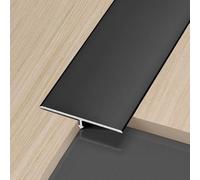 WORDFUN Perfil En T De Metal, Riel De Umbral De Puerta De Aluminio, 3x90cm Tira De Cubierta De Costura De Umbral, Floor Transition Strip, para Suelos De Madera, Baldosas Y Alfombras(Black,15mm)