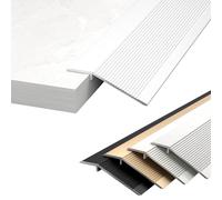 WORDFUN Rampa De Umbral De Puerta De Aluminio, Banda De Transición para Umbral De Puerta 10-35mm, Perfil De Unión para Suelos, Tapajuntas para Pisos, Laminados De Baldosas para Laminado(White)