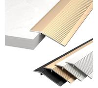WORDFUN Rampa De Umbral De Puerta De Aluminio, Banda De Transición para Umbral De Puerta 10-35mm, Perfil De Unión para Suelos, Tapajuntas para Pisos, Laminados De Baldosas para Laminado(Gold)
