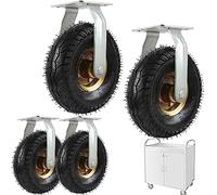 WORDFUN Ruedas Neumáticas De Repuesto, Rueda Giratoria De 6/8/10", Tranquila Y Fácil De Deslizar, con Montaje De Vástago Roscado, Ruedas Muebles Industrial, para Carro Móvil, Roulettes Roues