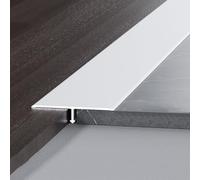 WORDFUN Tapajuntas Suelo/Perfil De Transición, 270cm Aluminio Tira De Umbral De Transición, Tira Divisoria De Piso En T, para Cubrir Pisos Irregulares, Rellenar Espacios Y Reformar(Silver,25mm)