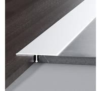 WORDFUN Tapajuntas Suelo/Perfil De Transición, 270cm Aluminio Tira De Umbral De Transición, Tira Divisoria De Piso En T, para Cubrir Pisos Irregulares, Rellenar Espacios Y Reformar(White,25mm)
