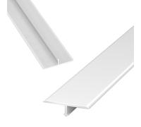 WORDFUN Tiras De Transición De Piso En T De Aluminio, Molduras para Umbrales De Puertas, Tapajuntas Suelo Moldura De Puerta/azulejo/Alfombra A Azulejo, Negro, Plata, Blanc(White,40mm)