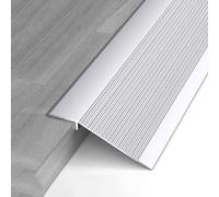 WORDFUN Tiras De Transición De Suelo De Aluminio, Listones De Umbral para Diferencia De Altura De 10-35mm, para Puerta, Azulejos, Laminado, Rampa Y Perfil De Umbral De Puerta(Silver)