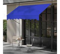 WORDFUN Toldo Articulado Retractil, 1.5x1.2/2x1.2/3.5x1.2M, Toldo Manual Retráctil con Manivela para Balcón Ventana, Resistente A Los Rayos UV, Repelente Al Agua, Ajustable En Altura(Blue,400x120cm)