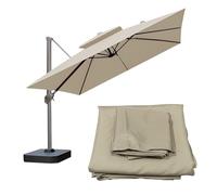 WORDFUN Toldo De Repuesto Impermeable para Sombrilla, Cuadrada Toldo De Parasol De Recambio Antiultravioleta, Cubierta De Repuesto para Paraguas, Resistente A La Decoloración(Khaki,3M)