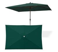 WORDFUN Toldo De Repuesto para Sombrilla, 6 Varillas 2x3m Impermeable Cubierta De Repuesto, Rectángulo, Resistente Al Agua, Lona De Recambio para Sombrilla, Protección UV 30+, Solo Dosel(Dark Green)