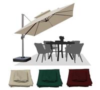 WORDFUN Toldo De Repuesto para Sombrilla De Patio, Replacement 8 Rib Cuadrado Parasol Canopy, Parasol De Repuesto para Sombrilla, Cubierta De Recambio Resistente Al Agua Antiultravioleta(Khaki,2.5M)