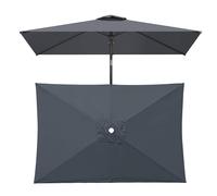 WORDFUN Toldo De Repuesto Rectangular para Sombrilla 2x3, Cubierta De Parasol, Protección UV, Impermeable, Lona De Repuesto para Patio, Jardín, Terraza, Sombrilla De Mesa, Sombrilla De Mercado(Gray)