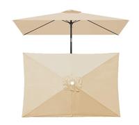 WORDFUN Toldo De Repuesto Rectangular para Sombrilla 2x3, Cubierta De Parasol, Protección UV, Impermeable, Lona De Repuesto para Patio, Jardín, Terraza, Sombrilla De Mesa, Sombrilla De Mercado(Beige)