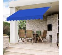WORDFUN Toldo Manual para Terraza, Toldo Articulado Retractil, Repelente Al Agua, Resistente A Los Rayos UV, Ajustable En Altura, Parasol De Porche Jardín Sombra Exterior Terraza(Blue,250x120cm)