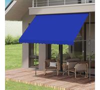 WORDFUN Toldo Manual Retractil para Balcón Ventana, Protección Solar contra El Agua, Altura Ajustable 215-310cm, Toldo Exterior Terraza Enrollable, para Terraza, Patio Trasero, Jardín(Blue,400x120cm)